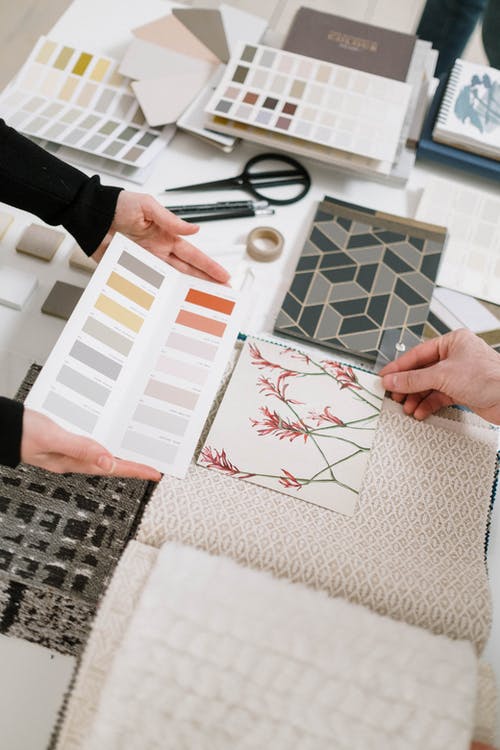   <alt text: Every design project begins with a plan that includes colour palettes, materials and textures.>